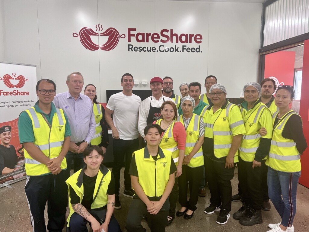 FareShare volunteers at food rescue centre